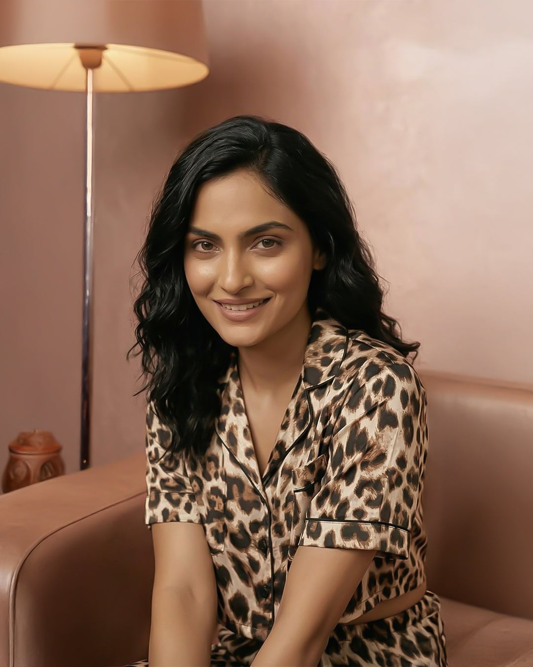 Leopard pattern 2-Piece cotton Loungewear set