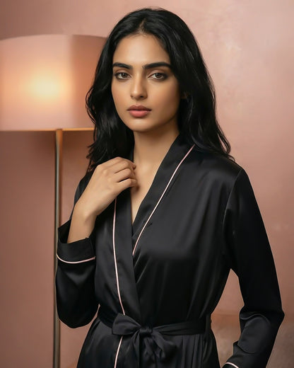100% Silk Kimono Robe Luxury Sleepwear