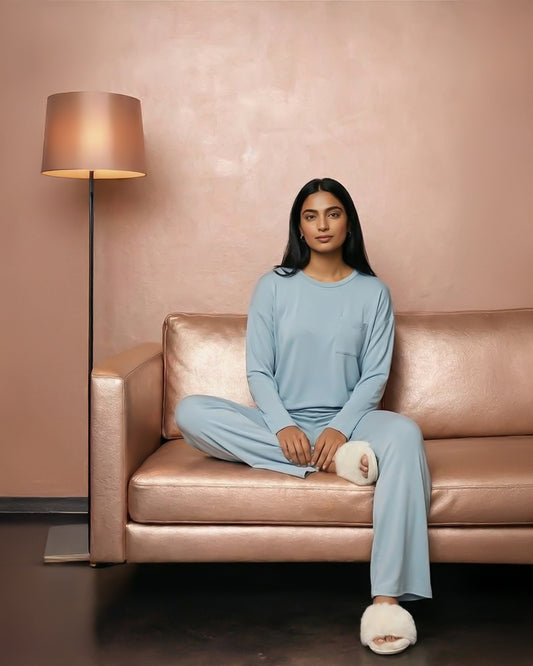 Long Sleeve Bamboo Cotton Pajamas with Pockets