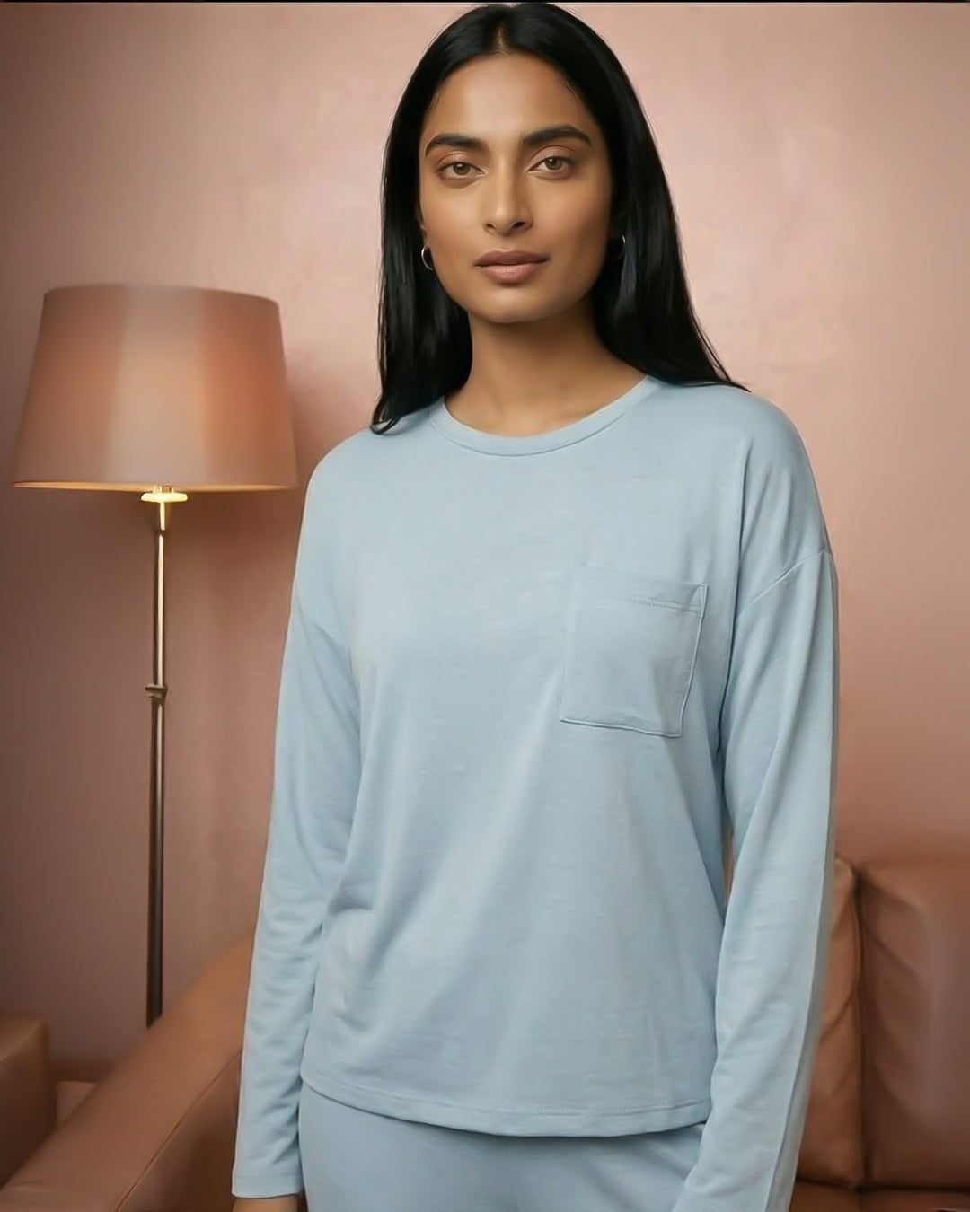 Long Sleeve Bamboo Cotton Pajamas with Pockets